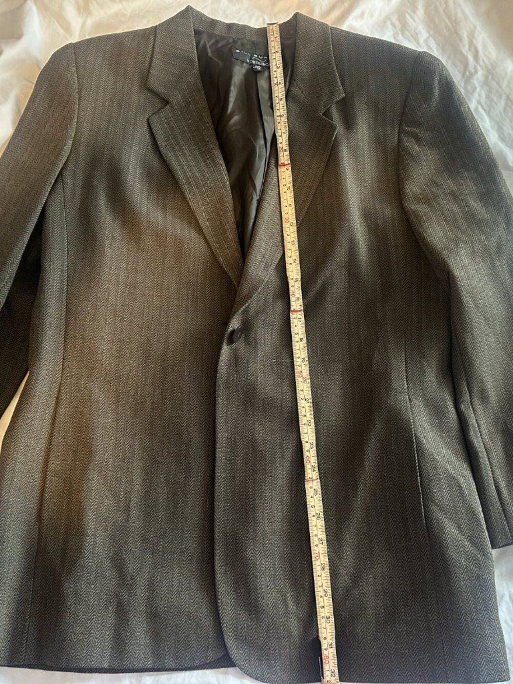 VTG Bill Burns Nordstrom Blazer Womens 16 XL/1X Herringbone Wool Jacket Brown - Picture 7 of 8